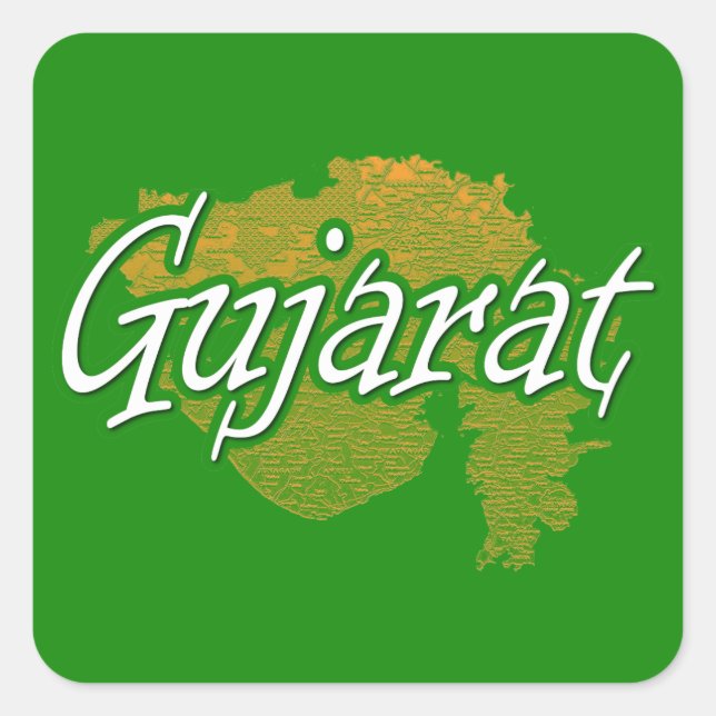 Gujarat Quadratischer Aufkleber (Vorderseite)