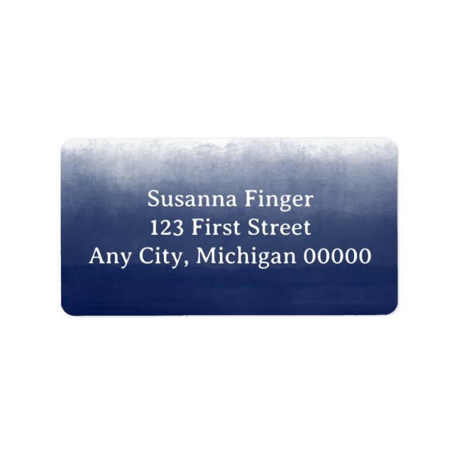 Gulf Blue Watercolor Adressaufkleber (Vorne)