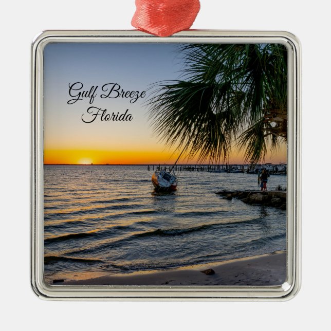 Gulf Breeze Florida Ornament Aus Metall (Vorne)