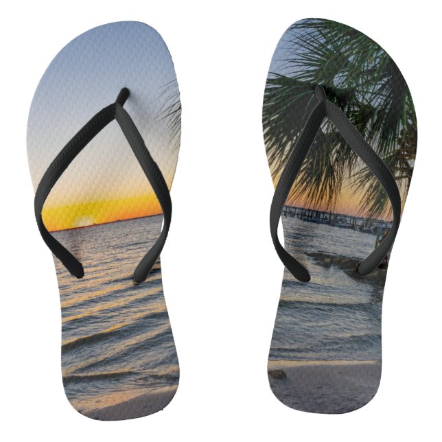 Gulf Breeze Florida Sonnenuntergang Flip Flops (Fußbett)