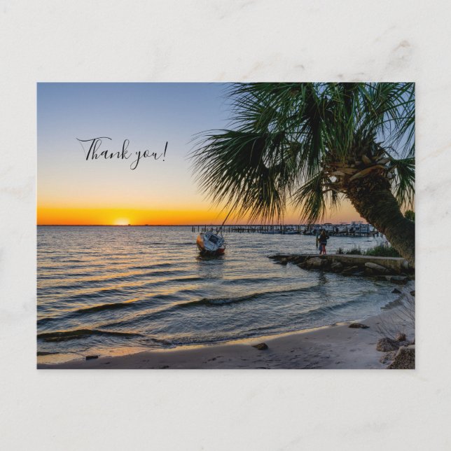 Gulf Breeze Florida Sunset Danke Postcard Postkarte (Vorderseite)
