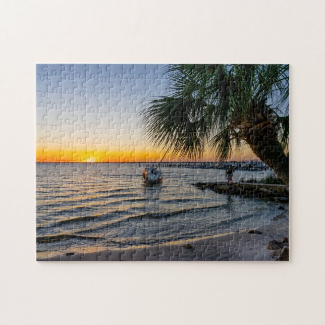 Gulf Breeze Floride Sunset Jigsaw Puzzle (Horizontal)