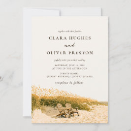 Gulf Coast Sea Oats Sunset Beach Dune Wedding Einladung