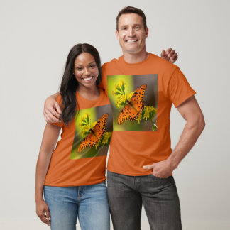 Gulf Fritillary aka Passion Butterfly on Goldenrod T-Shirt