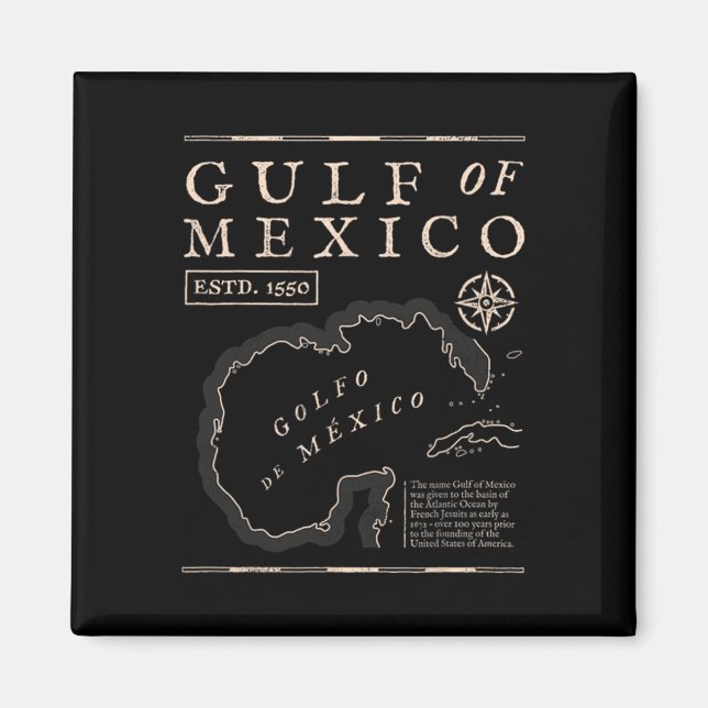 Gulf Of Mexico 1672 Historic Map  Magnet (Vorne)