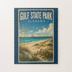 Gulf State Park Alabama Illustration Reise Kunst