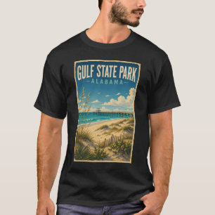 Gulf State Park Alabama Illustration Reise Kunst T-Shirt