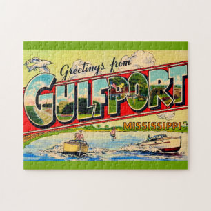 Gulfport Mississippi 11x14 Retro Postkarte