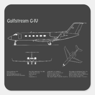 Gulfstream G-IV - Flugzeugkonzepte PD Quadratischer Aufkleber