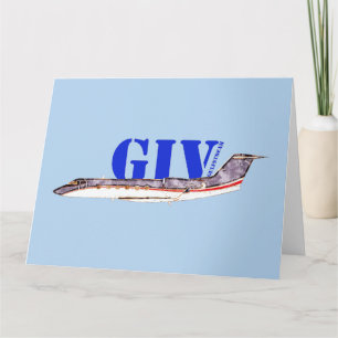 Gulfstream GIV Privatjet mit fett Typografie Dankeskarte