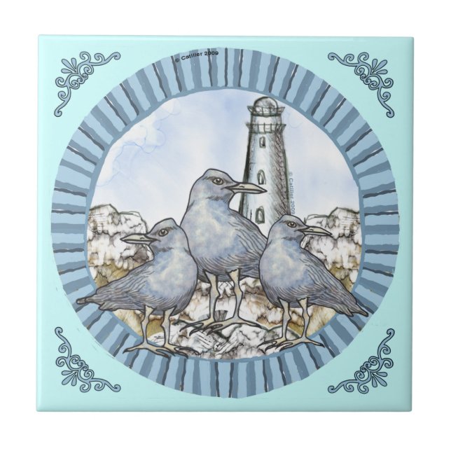 Gull Guide Lighthouse Fliesen (Vorderseite)