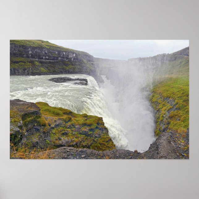 Gullfoss, Goldener Wasserfall, Island Poster (Vorne)