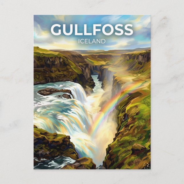 Gullfoss Island Postkarte (Vorderseite)
