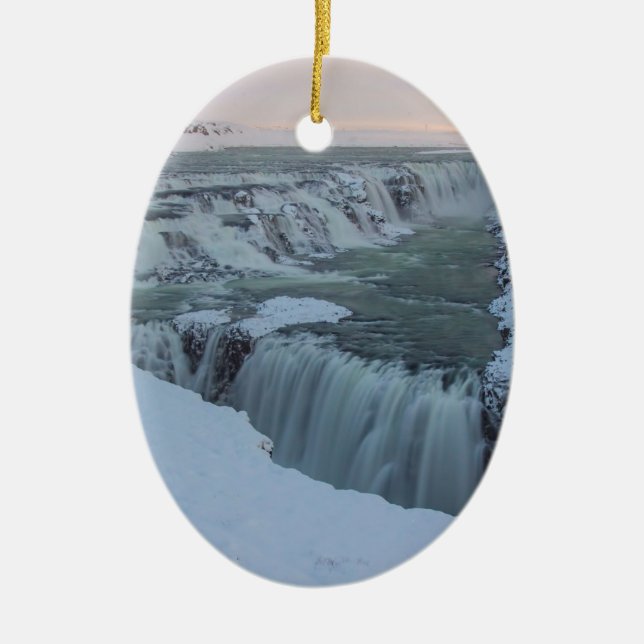 Gullfoss Wasserfall in Island Keramikornament (Vorne)