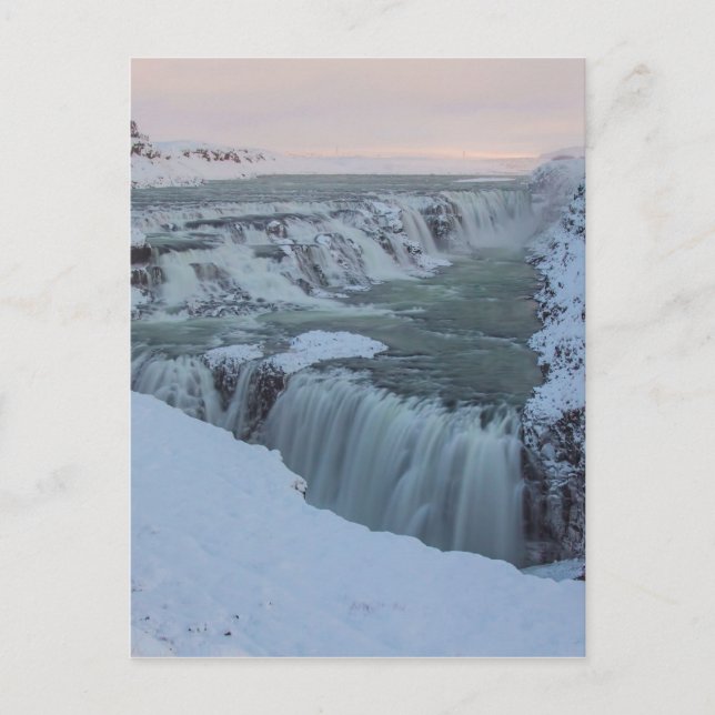 Gullfoss Wasserfall in Island Postkarte (Vorderseite)