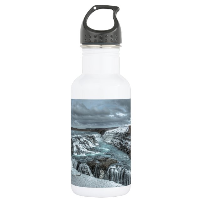 Gullfoss Wasserfall, Island Trinkflasche (Vorderseite)