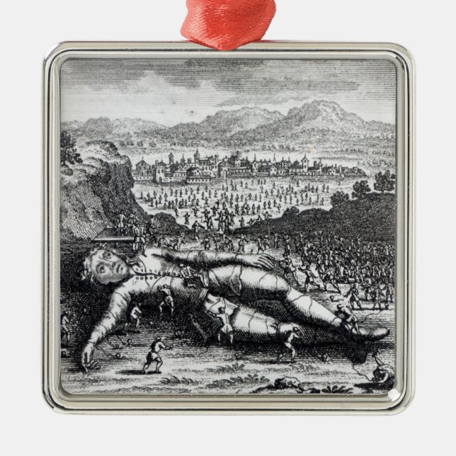 Gulliver nahm durch die Lilliputians gefangen Silbernes Ornament (Vorne)