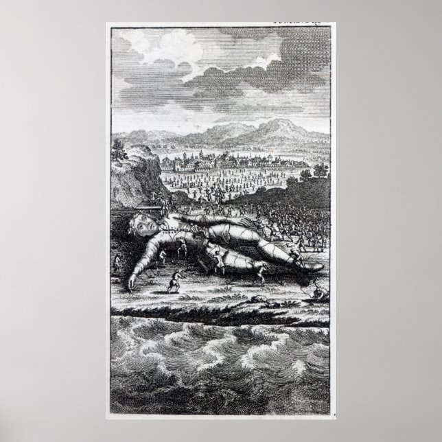 Gulliver, von den Lilliputianern gefangen Poster (Vorne)