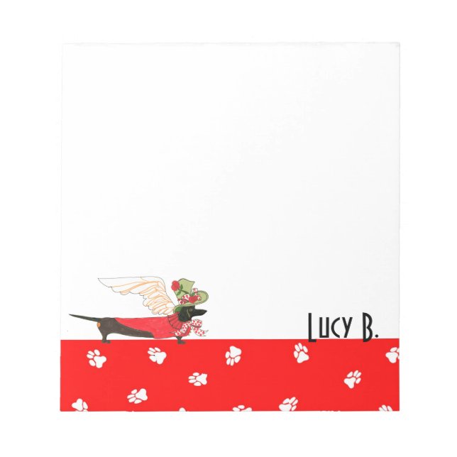 Gullivers Angels Dackel Notepad Notizblock (Vorderseite)