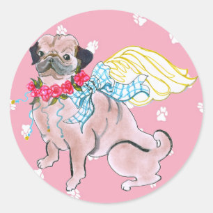 Gulliver's Angels Rosenknospe Mops Sticker