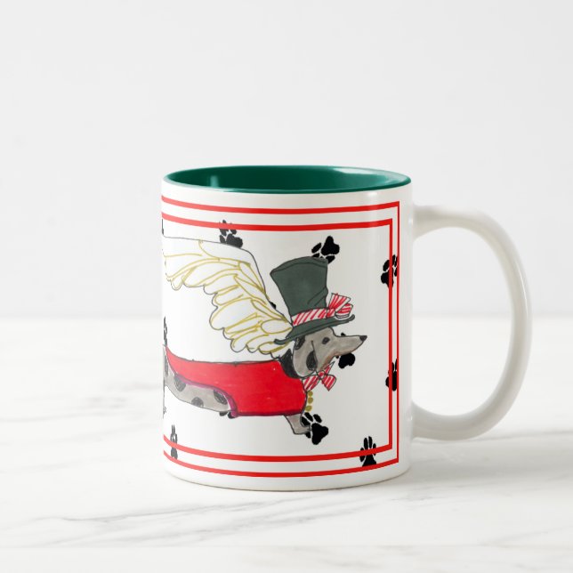 Gullivers Engel Dapple Dackel Pawprint Tasse (Rechts)
