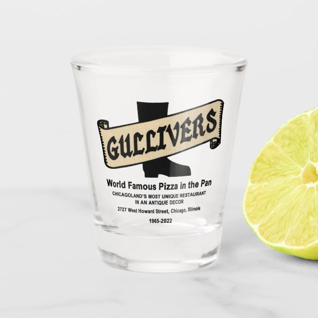 Gullivers Pizza & Restaurant, Chicago, Illinois Schnapsglas (Vorderseite)