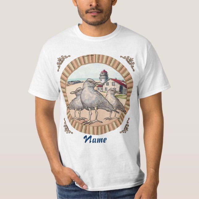 Gulls Lighthouse T - Shirt (Vorderseite)