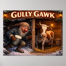 Gully Gawk Isländischer Yule Lad Postkarte Poster