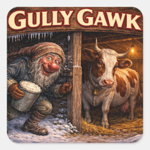 Gully Gawk Isländischer Yule Lad Postkarte Quadratischer Aufkleber