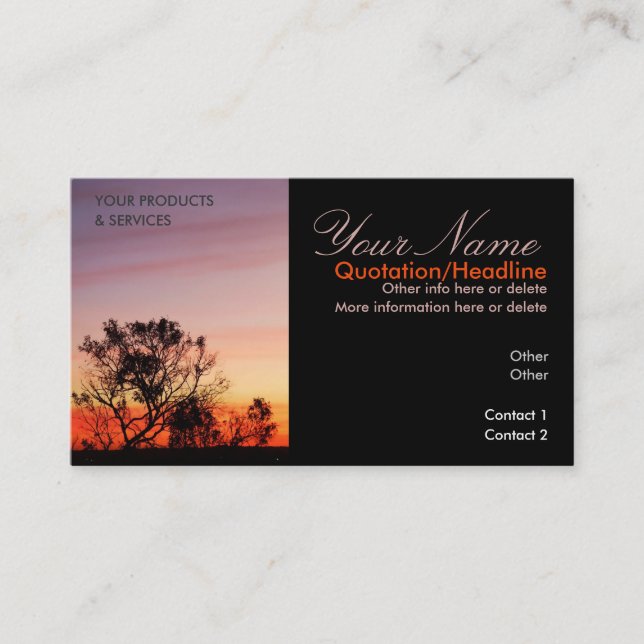 Gully Sunset Quench Business Card Visitenkarte (Vorderseite)