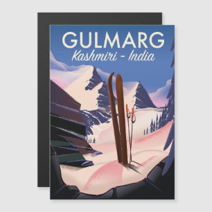 Gulmarg Kashmiri India Skipposter Magnetkarte