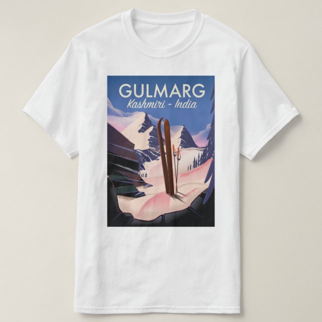 Gulmarg Kashmiri India Skipposter T-Shirt (Design vorne)