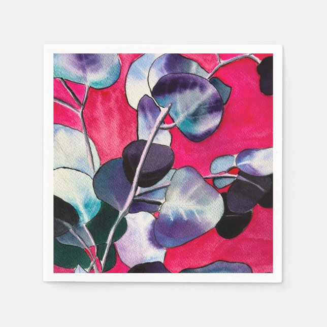 Gum verlasse Aquarellkunst Serviette (Vorderseite)