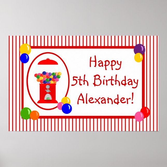 Gumball Machine Happy Birthday Banner Poster (Vorne)