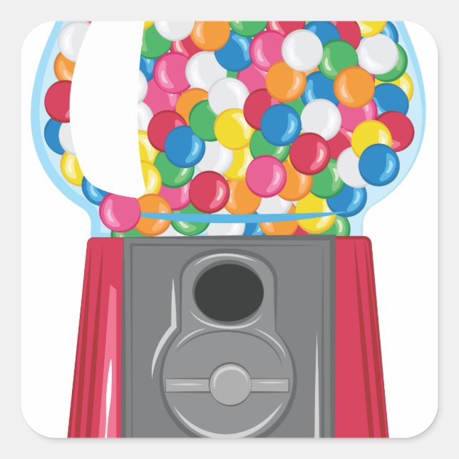 Gumball Machine Quadratischer Aufkleber (Vorderseite)
