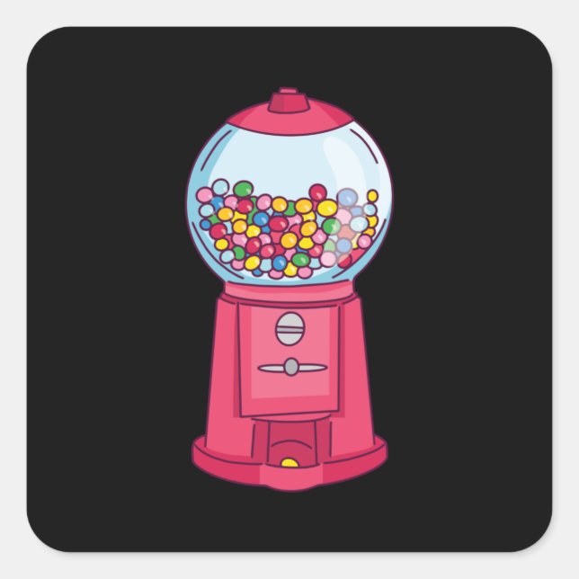 Gumball-Maschine Quadratischer Aufkleber (Vorderseite)