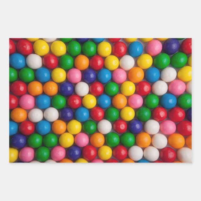 Gumballs Geschenkpapier Set (Vorderseite)