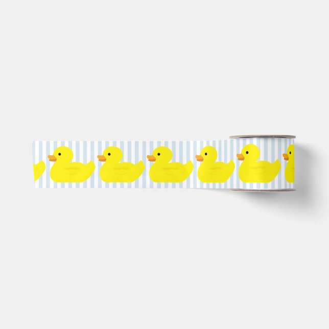 Gumber Ducky Blue Stripe Ribbon Satinband (Vorderseite)