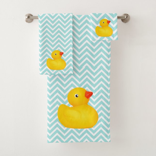 Gumber Ducky Duck Ducks Zickzack Badetuch Set (Insitu)
