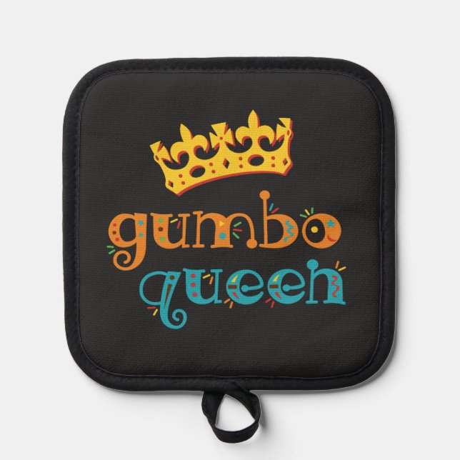 Gumbo Queen Louisiana oder kreolischer Koch Topflappen (Vorderseite)