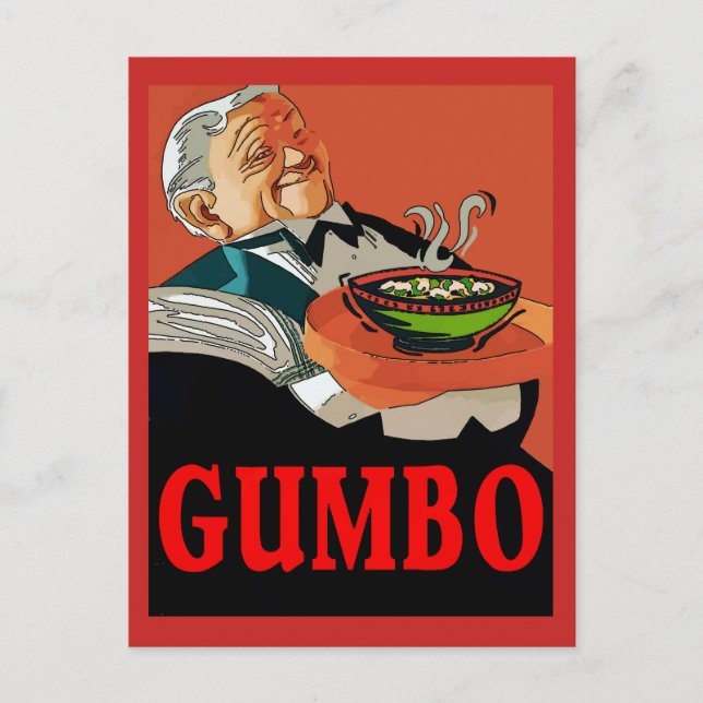 Gumbo, Vintages Kellner Postkarte (Vorderseite)