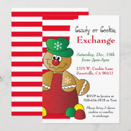 Gumdrop Gingerbrot Cookie & Candy Exchange Einladung