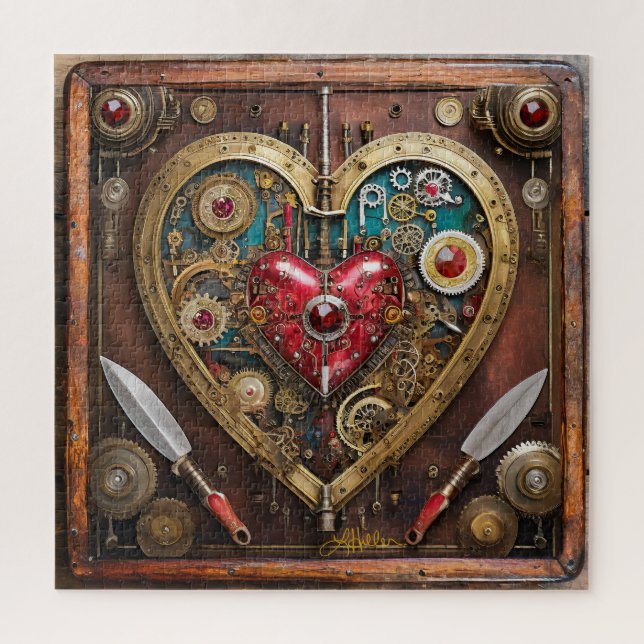 Gummen und Messer der Heart Steampunk Serie (Vertikal)
