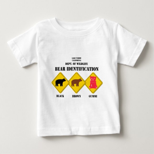 Gummi Bärn-Warnung - Tahoe wild lebende Tiere Baby T-shirt (Vorderseite)
