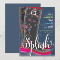 Gummi Boot Splash Bridal Dusche Einladung