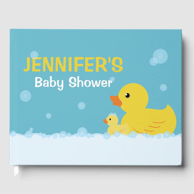 Gummi Duck Baby Shower Gender Neutral Gästebuch (Vorderseite)