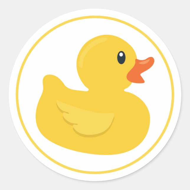 Gummi Duck Baby Shower Sticker - Klassischer Runda (Vorderseite)