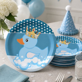 Gummi Duck (blau) Geburtstagspartikelplatte Pappteller