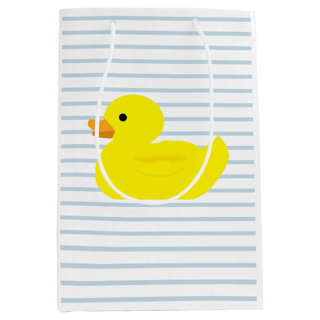 Gummi Duck Blue Strip Geschenktasche Mittlere Geschenktüte (Vorderseite)