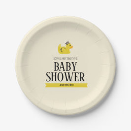 Gummi Duck Gender Neutral Paares Baby Dusche Pappteller